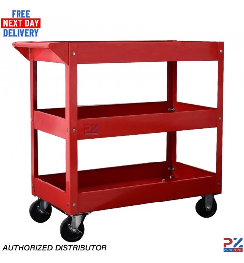 KK18 3 Tier Parts Trolley Heavy Duty Mobile Steel Cart Garage Workshop