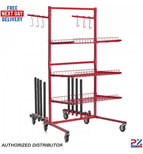 Heavy Duty Mobile Parts Cart with Panel Rack Garage Workshop Storage