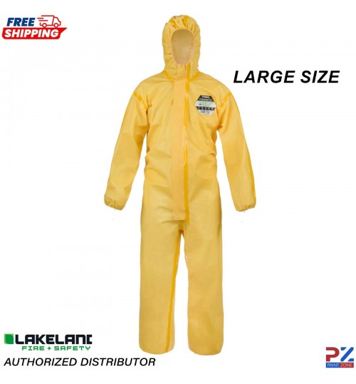Lakeland ChemMax 1EB Suit – Large – Zip Hood Waist Ankle Elastic – EN14126