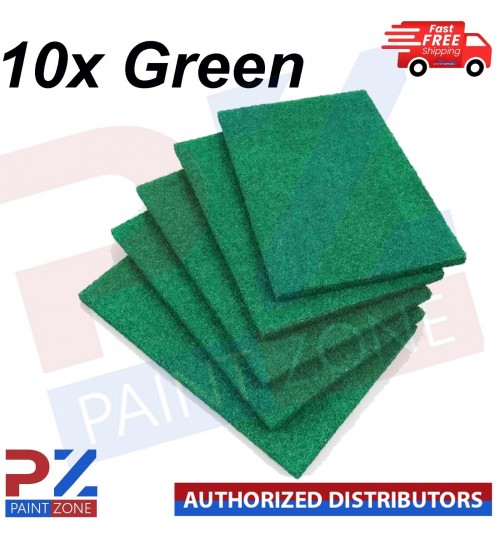 10 x Green Scotchbrite Scuff Scotch Finishing Preparation Hand Pads