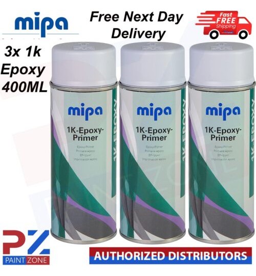 3x MIPA 1K EPOXY PRIMER (400ML) Spray Car Paint Aerosol Fast Drying