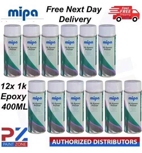 12x MIPA 1K EPOXY PRIMER (400ML) Spray Car Paint Aerosol Fast Drying