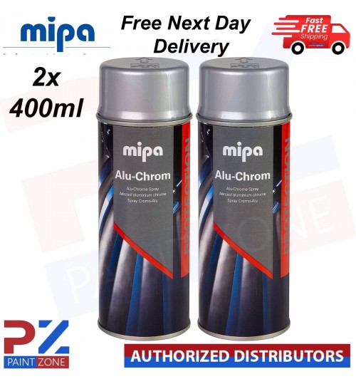 2x MIPA ALU-CHROME Spray Aerosol 400ml Corrosion and Heat Protection