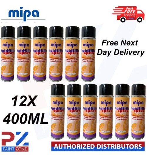 12X MIPA RAPIDFILLER PRIMER HIGH BUILD SELF ETCHING AEROSOL 400ML