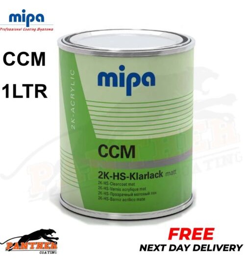 MIPA CCM 2K HS KLARLACK MATT CLEARCOAT 1LTR - CAN USE WITH CC6 CC8 CC9 FOR SATIN