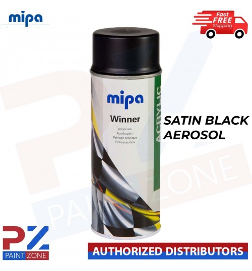 Mipa Winner Acrylic Spray Acrylic Paint Satin Black 400ml Aerosol