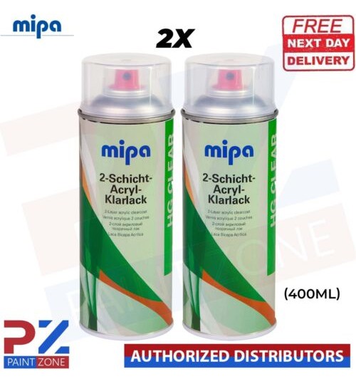 2x MIPA 2 Schicht Acryl Klarlack Aerosol – 400ML