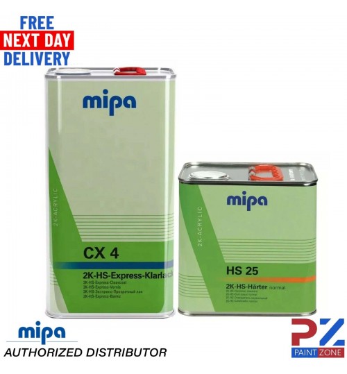 MIPA CX4 EXPRESS KLARLACK CLEARCOAT LACQUER WITH HS25 HARDENER - 7.5LTR KIT