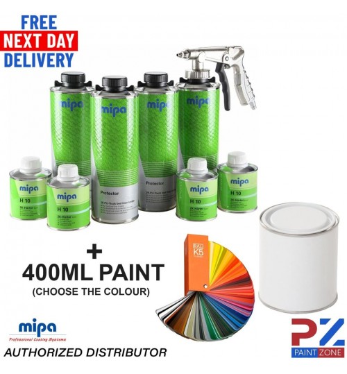 MIPA PROTECTOR TOUGH COATING TRUCK BED LINER KIT 4L and PAINT 400ML