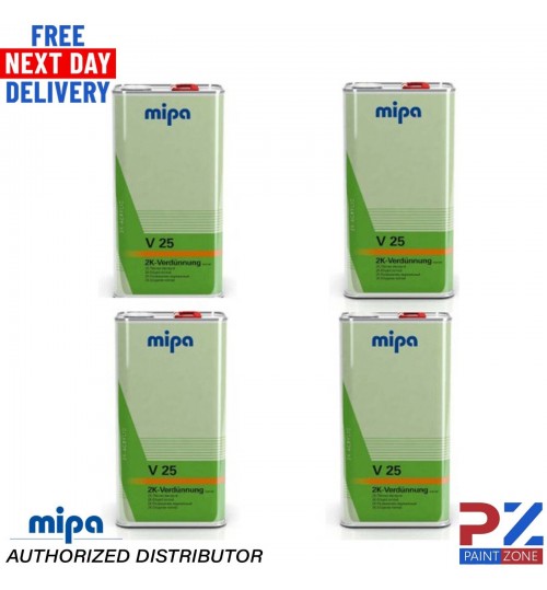 4 x MIPA 2K Thinner Standard V25 5LTR - 271050000 *NEXT DAT DELIVERY*