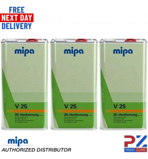 3 x MIPA 2K Thinner Standard V25 5LTR - 271050000 *NEXT DAT DELIVERY*