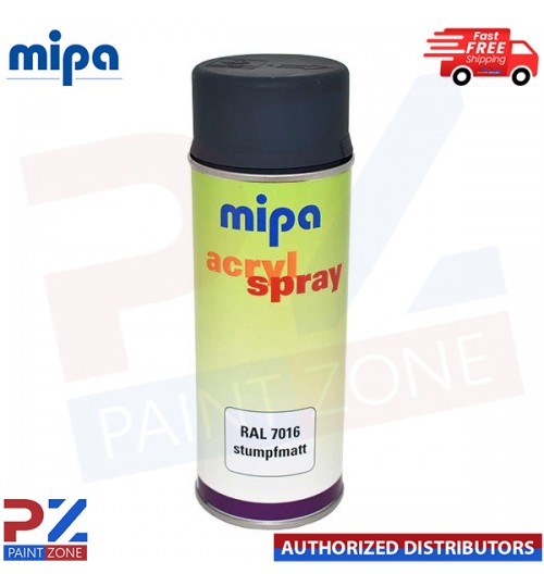 MIPA Acrylic RAL 7016 stumpmatt GREY Paint Ral Colour Spray 400ml Aerosol