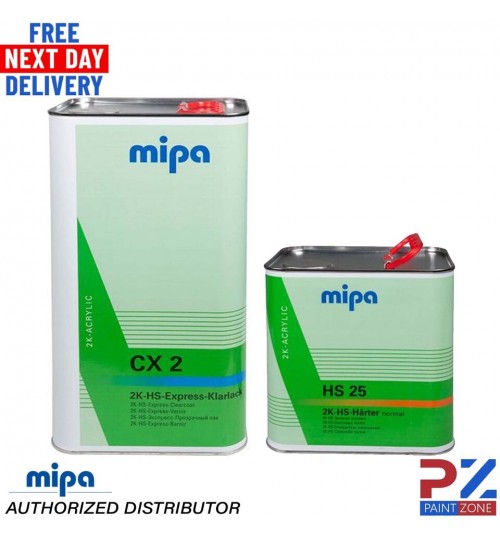 MIPA CX2 HS EXPRESS CLEARCOAT KIT WITH HS25 NORMAL/STANDARD HARDENER 7.5L