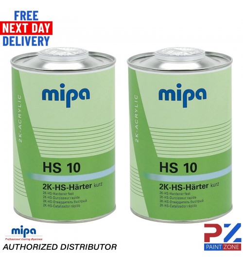 2 x MIPA HS10 2K HIGH SOLID FAST HARDENER 1LTR - OC, ACRY FILLER, TOPCOAT, PUR