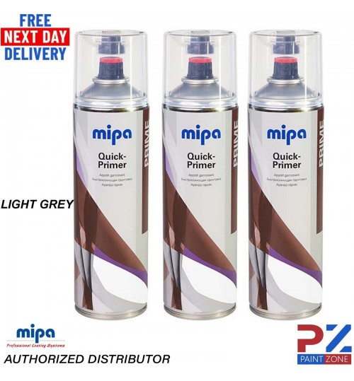 3X MIPA QUICK PRIMER AEROSOL 500ML LIGHT GREY - SPOT PRIMER