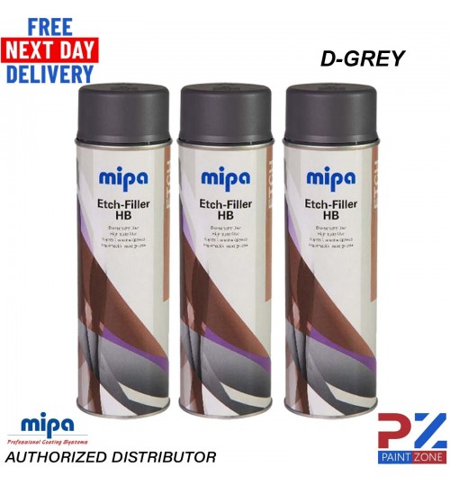 3X Mipa Etch Filler High Build Dark Grey (500ML)