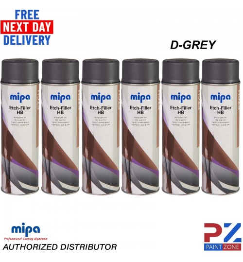 6X Mipa Etch Filler High Build Dark Grey (500ML)