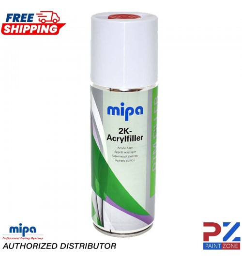 MIPA 2K Acrylfiller Spray GREY 2K Primer Filler 400ml Aerosol Inc Hardener
