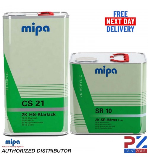 MIPA CS21 2K HS ACRYLIC CLEAR COAT/ LACQUER + SR10 FAST HARDENER 7.5L KIT