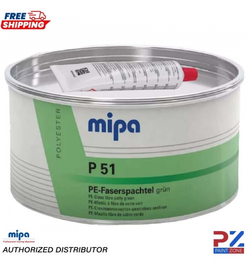 MIPA P51 FIBRE GLASS FILLER GREEN PUTTY WITH HARDENER 1.8KG