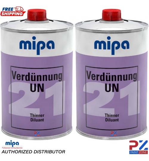 2X MIPA UN21 UNIVERSAL THINNER - HIGH-QUALITY THINNER, 1 LITRE