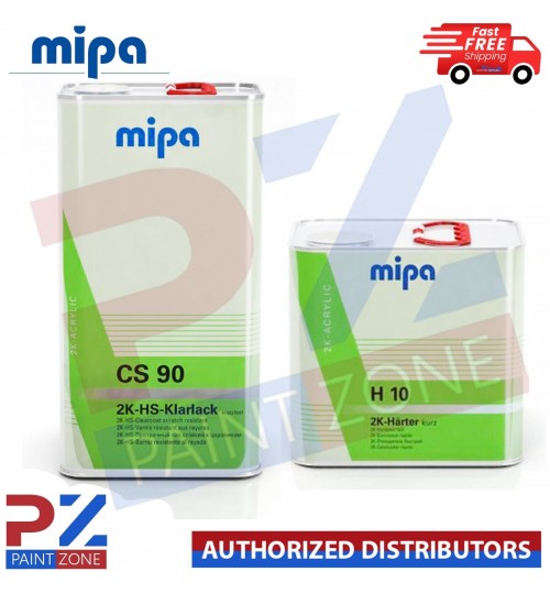 MIPA CS90 2K HS ACRYLIC CLEAR COAT/ LACQUER 5L + H10 FAST HARDENER 2.5L