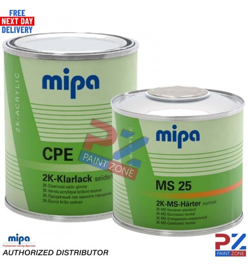 MIPA CPE 2K SATIN LACQUER CLEARCOAT 1L WITH MS25 500ML HARDENER 1.5LTR KIT
