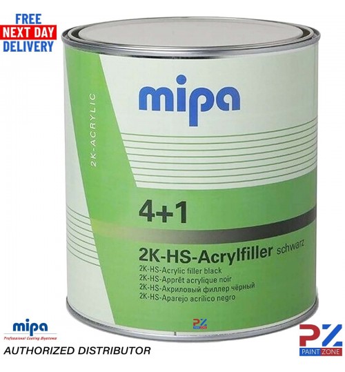 MIPA 4+1 ACRY FILLER HIGH BUILD 2K PRIMER 3L - BLACK *FREE NEXT DAY DELIVERY*
