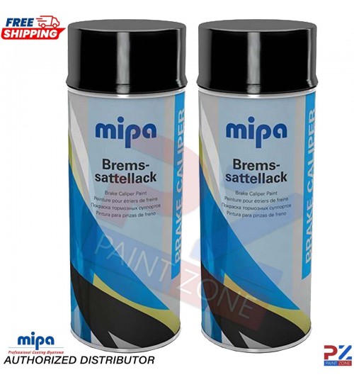 2x Mipa Black Brake Caliper Spray Paint 400ml - High-Temperature Coating