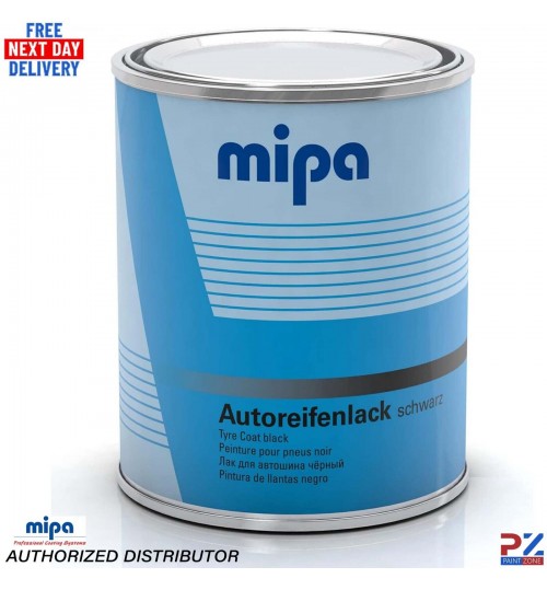 Mipa Tyre Paint 1L - Black Coating for Rubber Restoration & Protection
