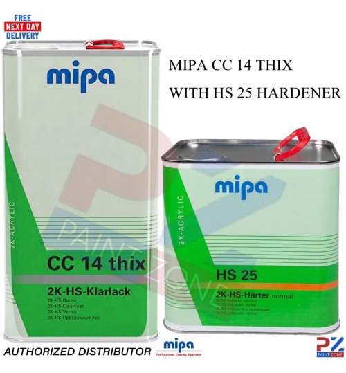 MIPA CC14 THIX 2K HS Clearcoat & HS25 STD Hardener 7.5L - Automotive Refinishing