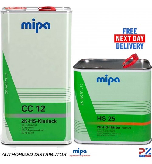 MIPA CC12 HS 2K Show Finish Clearcoat 7.5L + HS25 STD Hardener - High Gloss