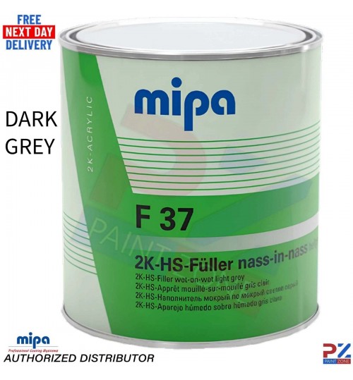 Mipa HS F37 2K Filler 3L – Dark Grey High Build Primer for Bodywork