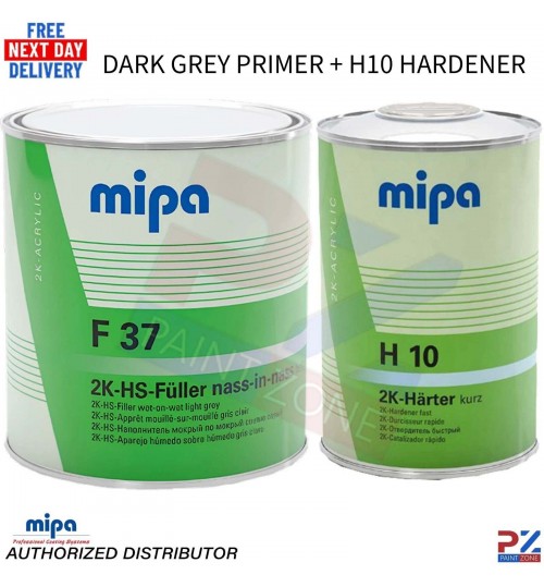 Mipa F37 3L Filler + 1L H10 – Dark Grey 2K HS High Build Body Primer Kit