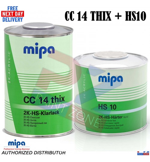 MIPA CC14 THIX 2K HS Clearcoat 1L + HS10 500ml Hardener – 1.5L Kit