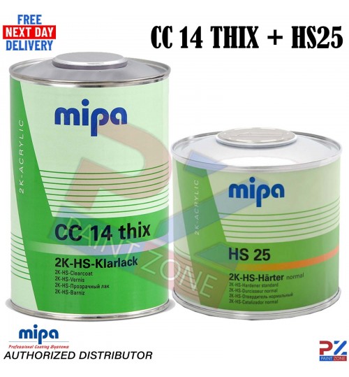 MIPA CC14 THIX 2K HS Clearcoat 1L + HS25 500ml Hardener – 1.5L Kit