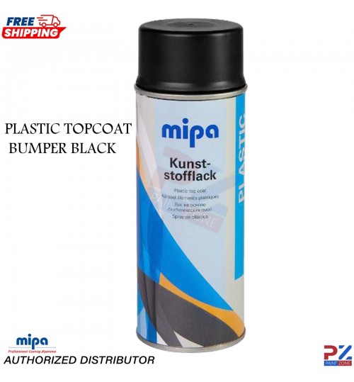 MIPA Plastic Topcoat Black Bumper Spray Paint – 400ml Aerosol Kunststofflack