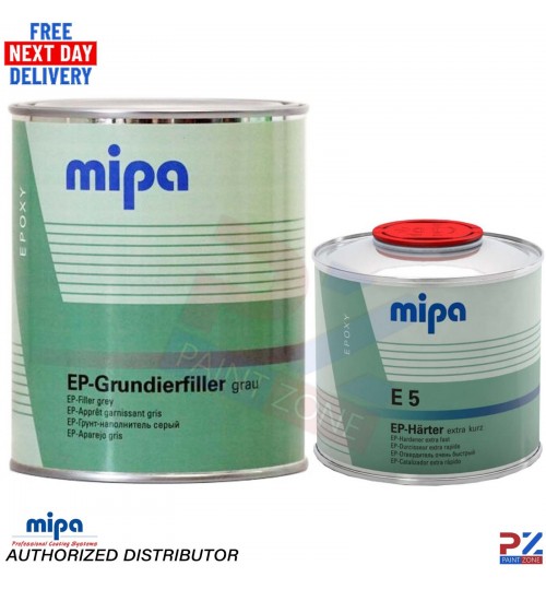 MIPA EP-Grundierfiller EPOXY PRIMER 2k + EP EXTRA FAST HARDENER E5 KIT GREY 1.5L