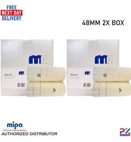 2xMipa MP610 Masking Tape – High Temp – 48mm x 50m – 24 Rolls for Automotive Use