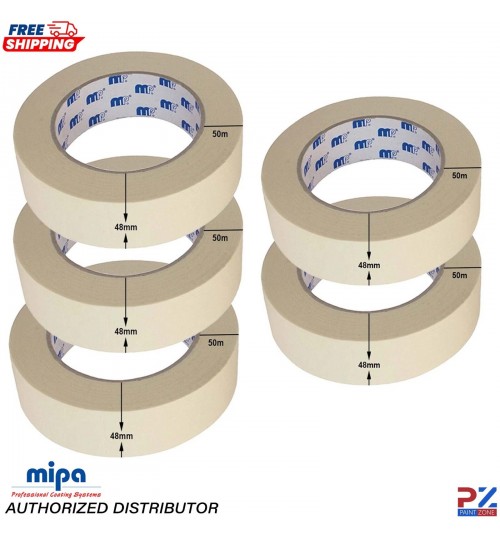 Mipa MP610 Masking Tape 48mm – High Temp 50m Rolls – Choose 2, 3, or 5 Pack