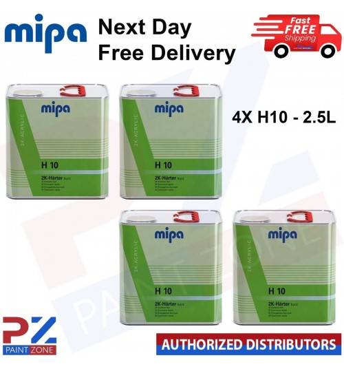4X MIPA H10 FAST 2K HARDENER 2.5LITRE - UNIVERSAL FOR PRIMER - NEXT DAY DELIVERY