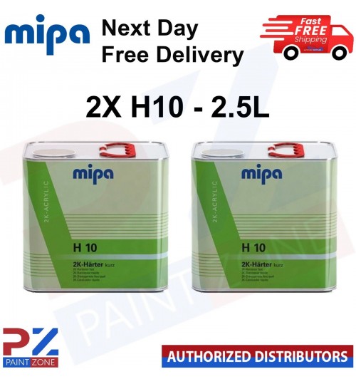 2X MIPA H10 FAST 2K HARDENER 2.5LITRE - UNIVERSAL FOR PRIMER - NEXT DAY DELIVERY