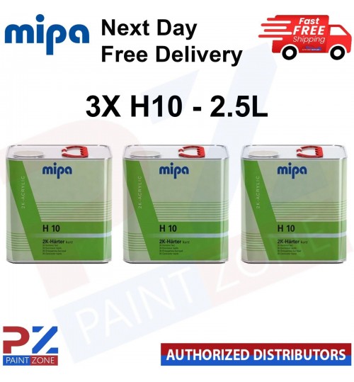 3X MIPA H10 FAST 2K HARDENER 2.5LITRE - UNIVERSAL FOR PRIMER - NEXT DAY DELIVERY