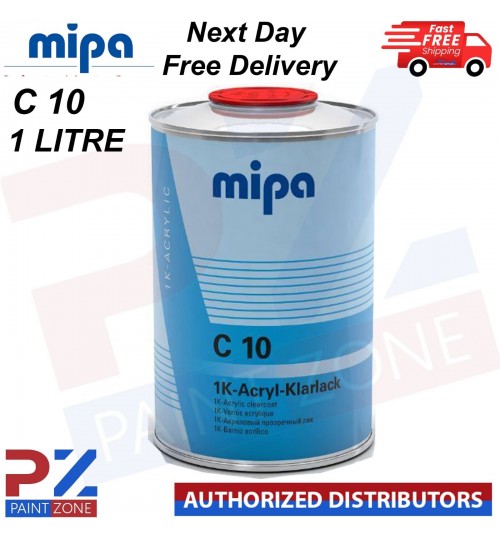 MIPA 1K C10 CLEAR COAT LACQUER HIGH GLOSS UV RESISTANT READY FOR USE RFU 1 LITRE