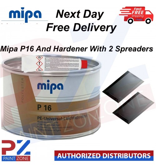 MIPA P16 PE UNIVERSAL LEICHTSPACHTEL LIGHT AND HARDENER TUBE - WITH 2 SPREADERS