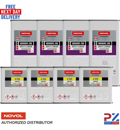 4X NOVOL NOVAKRYL 590 Lacquer + H5120 FAST HARDENER 7.5L KIT