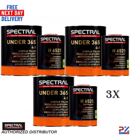 3X Novol 3.5L Spectral 365 P1 White Primer + H6525 Hardener 4:1 Ratio