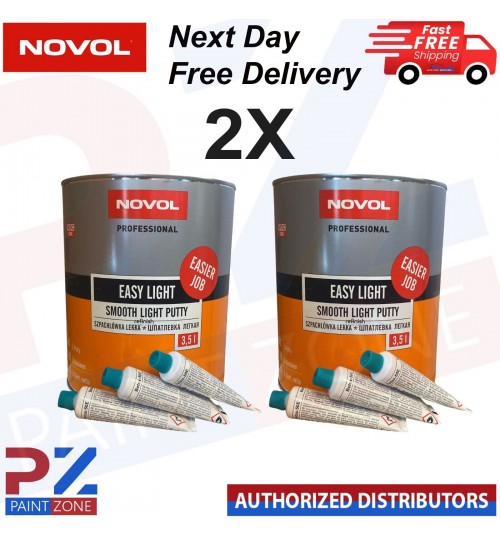 2X NOVOL Professional Easy light Smooth Light Putty Car Finishing (7 LITRE KIT)