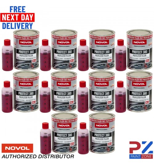 10X NOVOL PROTECT 380 POLYESTER SPRAY FILLER PRIMER KIT WITH 0.8L HARDENER