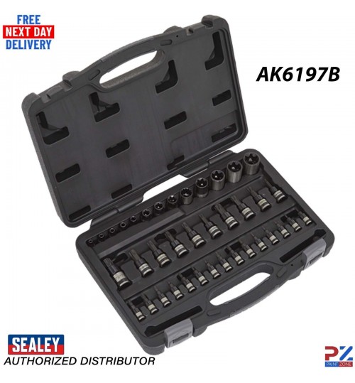 Sealey AK6197B TRX-Star Socket & Security Bit Set 38pc – 1/4" 3/8" 1/2" Drive*